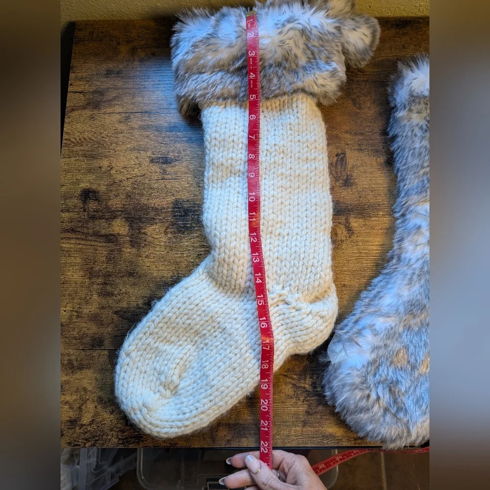 Knit and Fur Stockings set